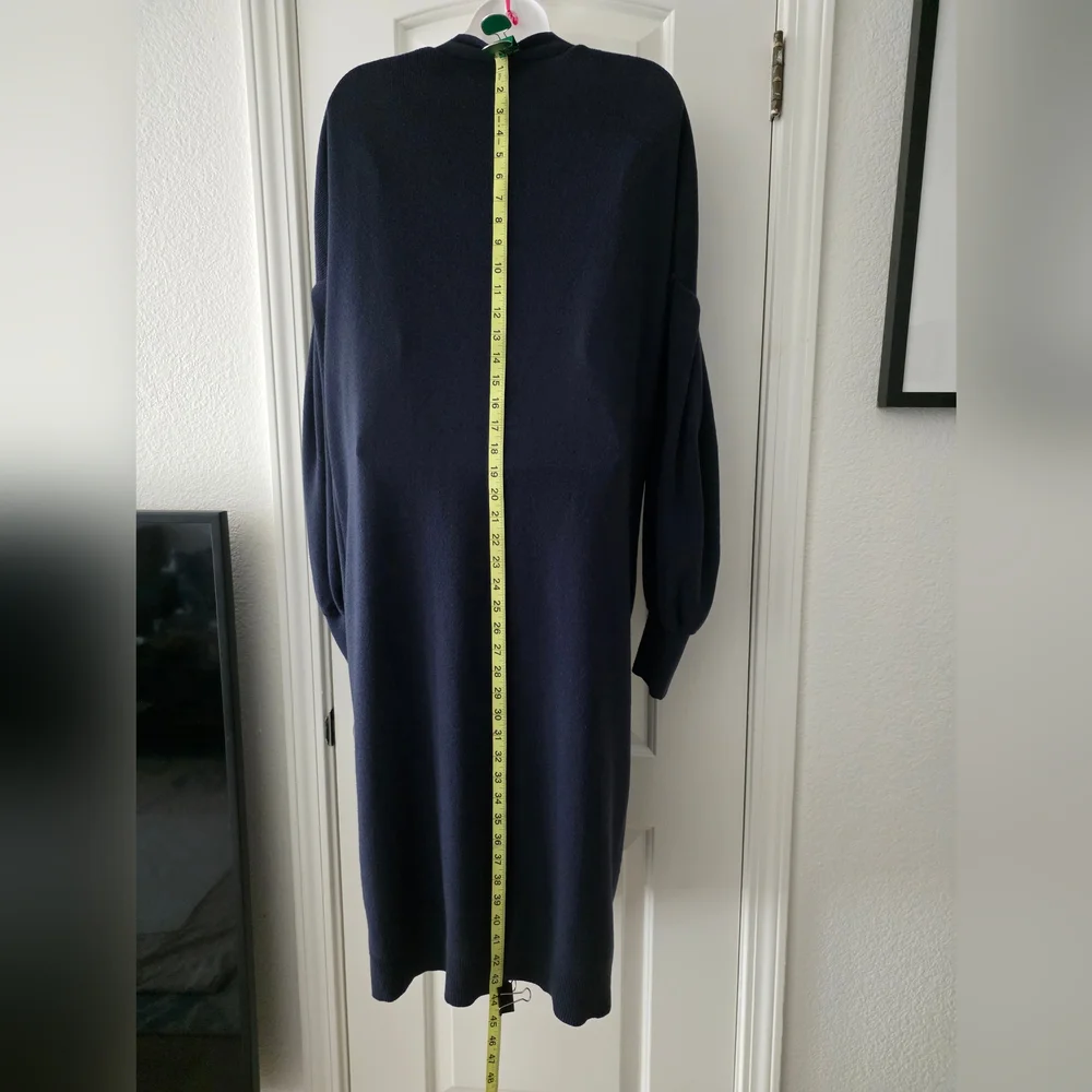 TIBI Wool Blend Navy Blue Button Down Long Cardigan Size M. - Picture 8 of 14